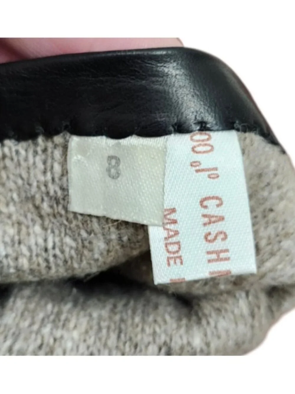 Sermoneta Gloves Black Leather Cashmere Lined Gloves Women’s Sze 8 Italy